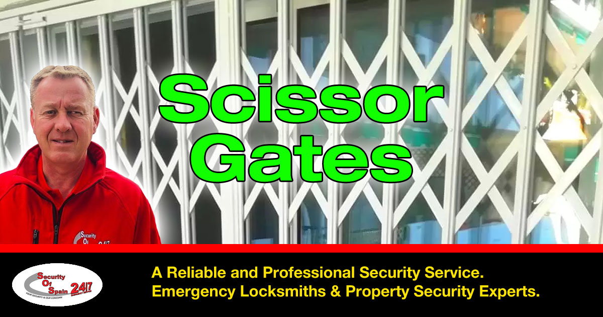 Scissor Gates, Rejas, Grilles & Security Shutters - External Security - Security of Spain, Mijas, Costa del Sol, Spain