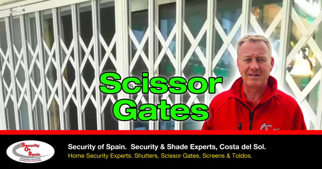 Scissor Gates, Rejas, Grilles & Security Shutters - External Security - Security of Spain, Mijas, Costa del Sol, Spain.